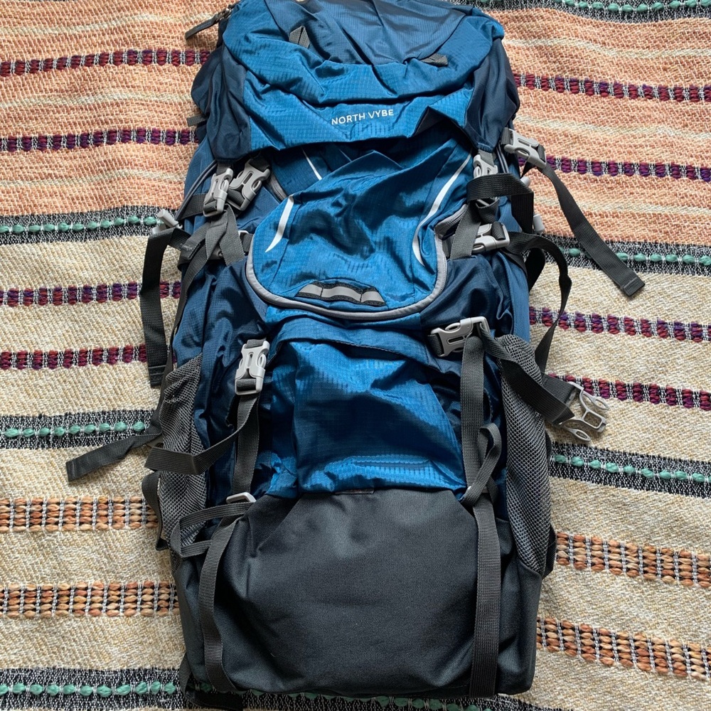 Blue and Black Men's Backpack